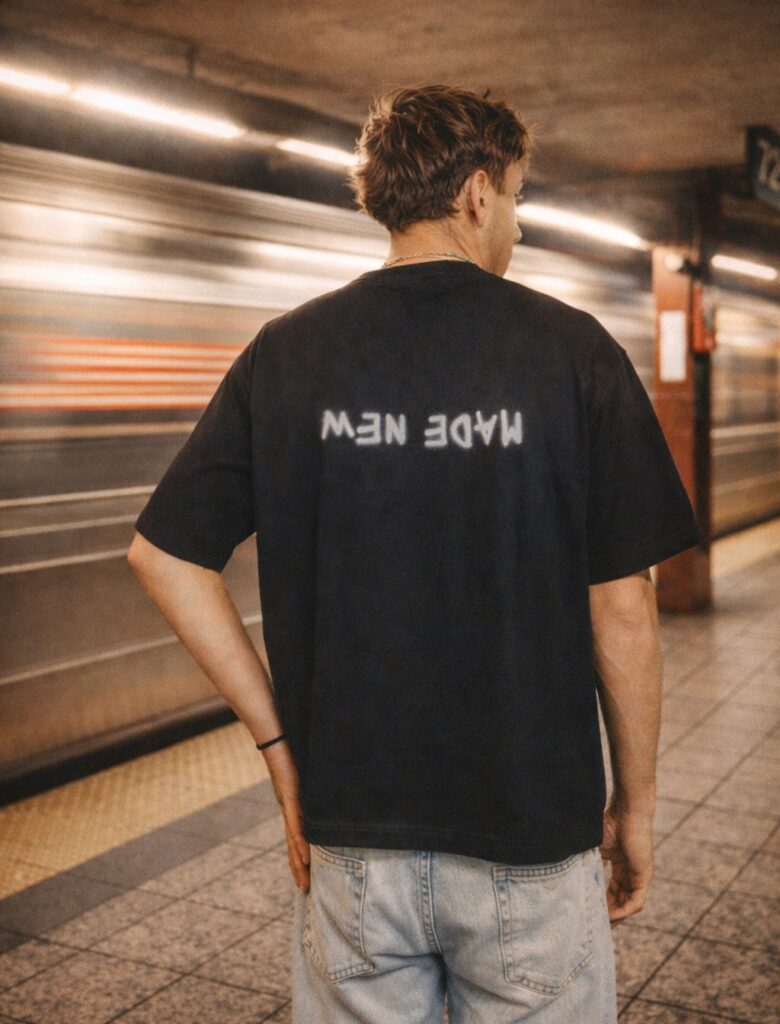 Made New - Camiseta cropped negra
